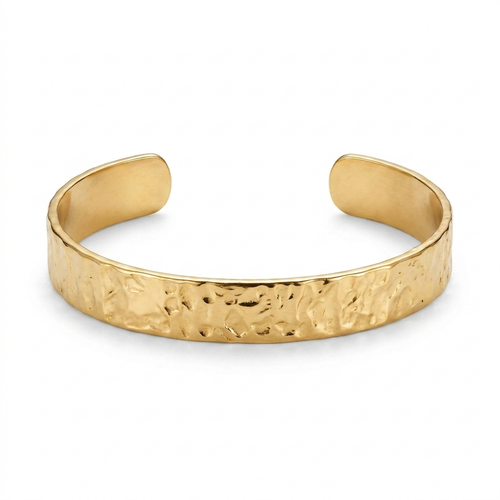 Gold hammered cuff clean product shot