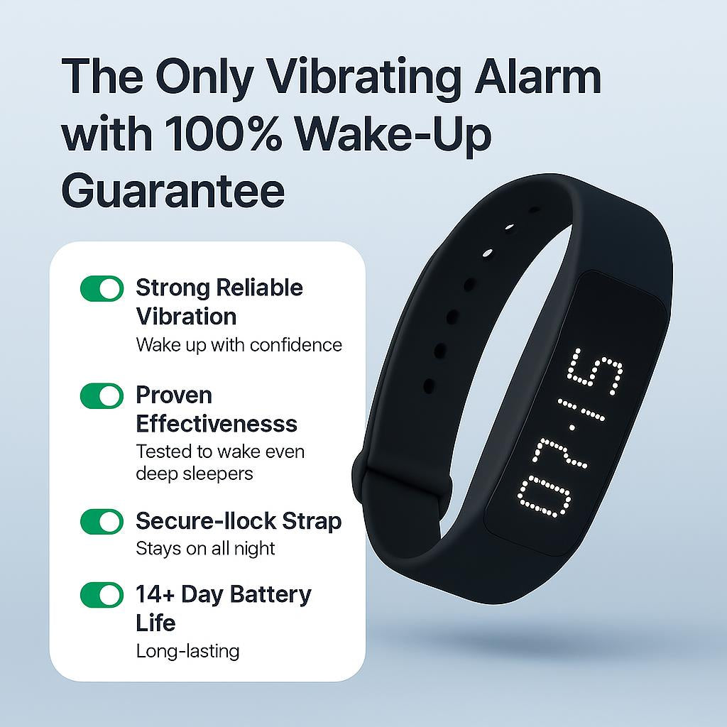 The only vibrating alarm with a 100% wake-up guarantee