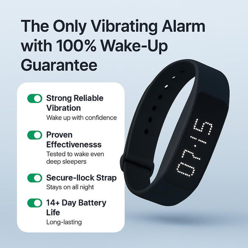 The only vibrating alarm with a 100% wake-up guarantee